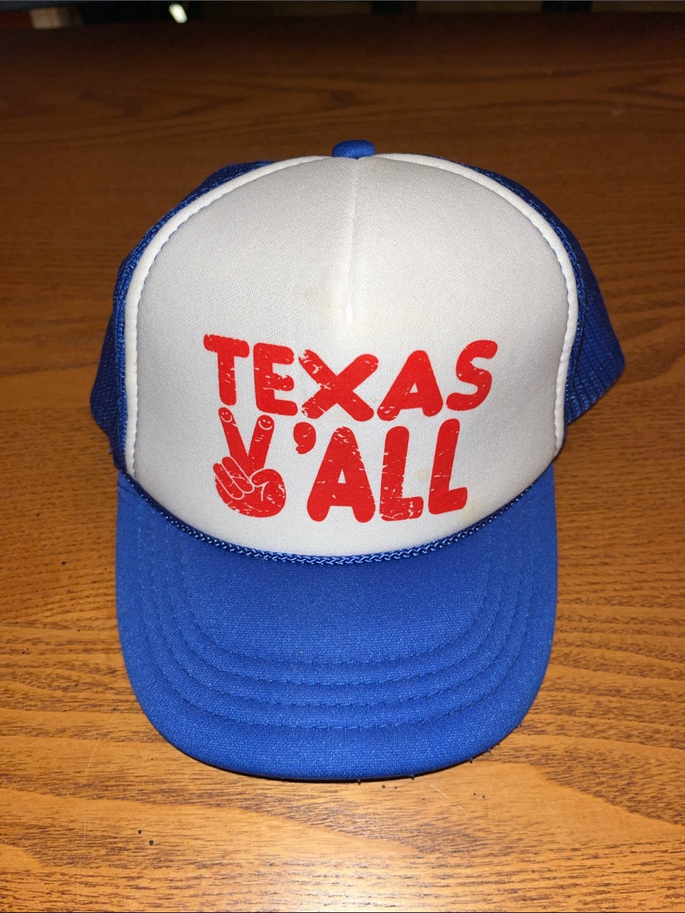 Kids Blue and White 'Texas Y'All' Trucker Hat